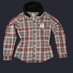 Coors Light Hybrid Apparel Plaid Hoodie with Buttons